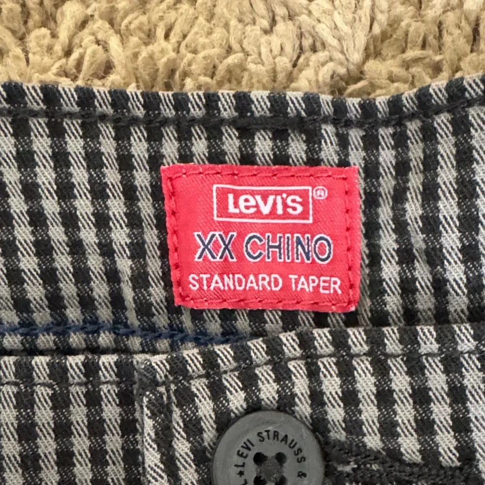 Levi's XX Standard Taper Chino Pants Men's Gray Micro-Check size 38x23 Casual